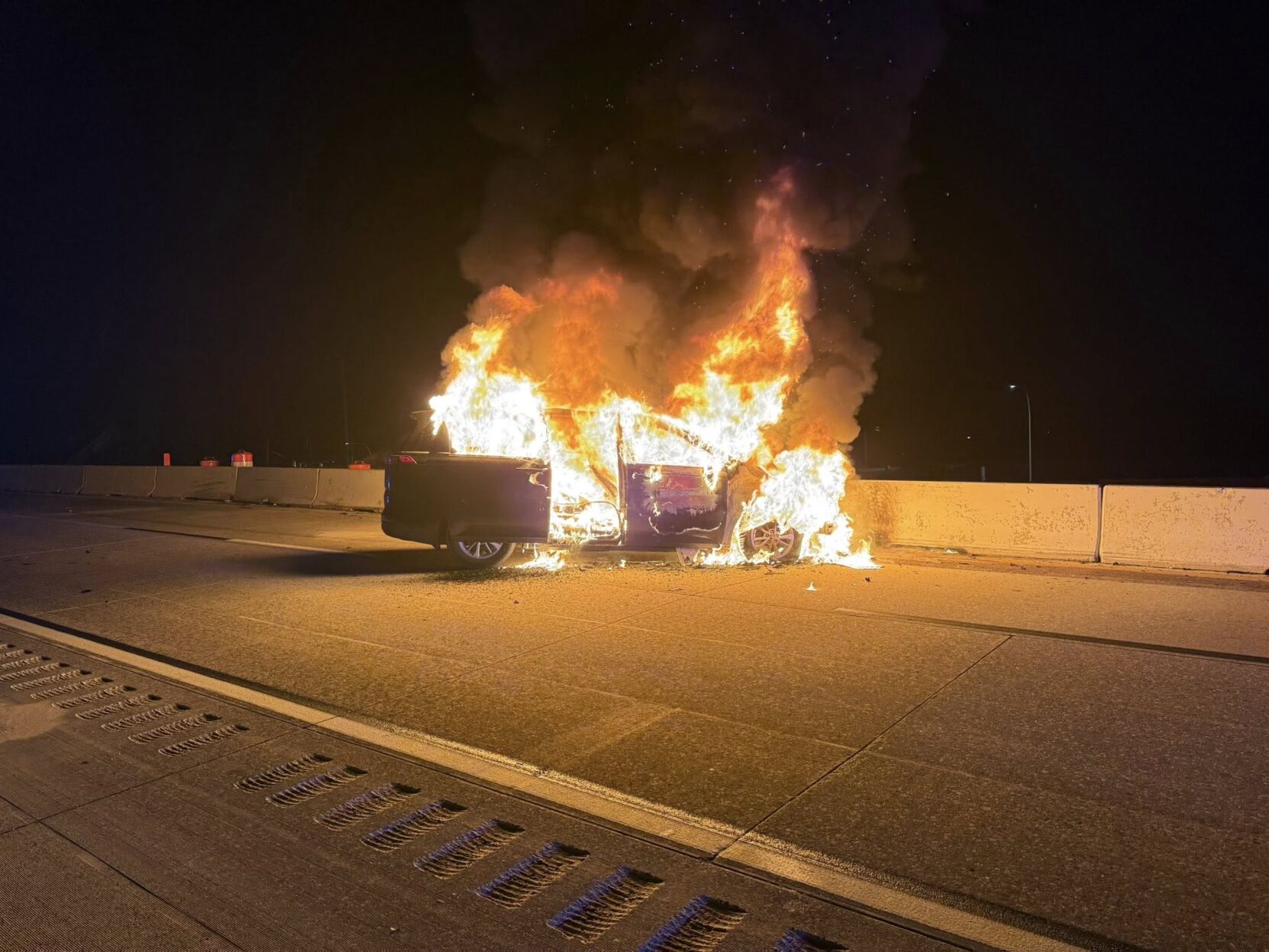 Crash and car fire overnight on Coastal Highway near Milton